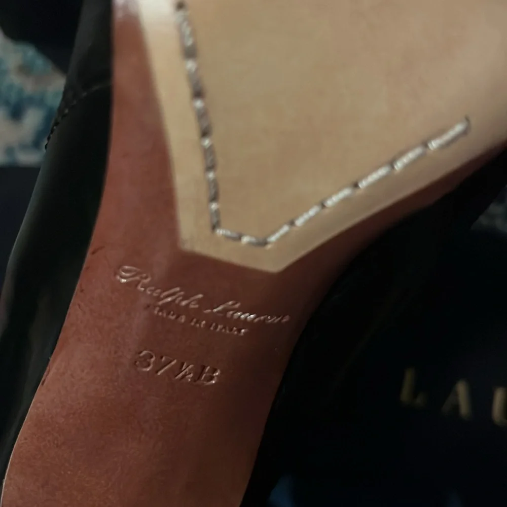 Ralph Lauren Black Suede Heeled Stiletto Booties NWOT - Picture 8 of 10